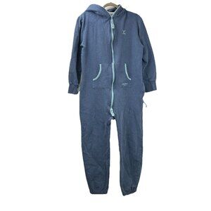 The Norwegian Original OnePiece Size Medium Zip Jumpsuit Blue Hooded Pockets